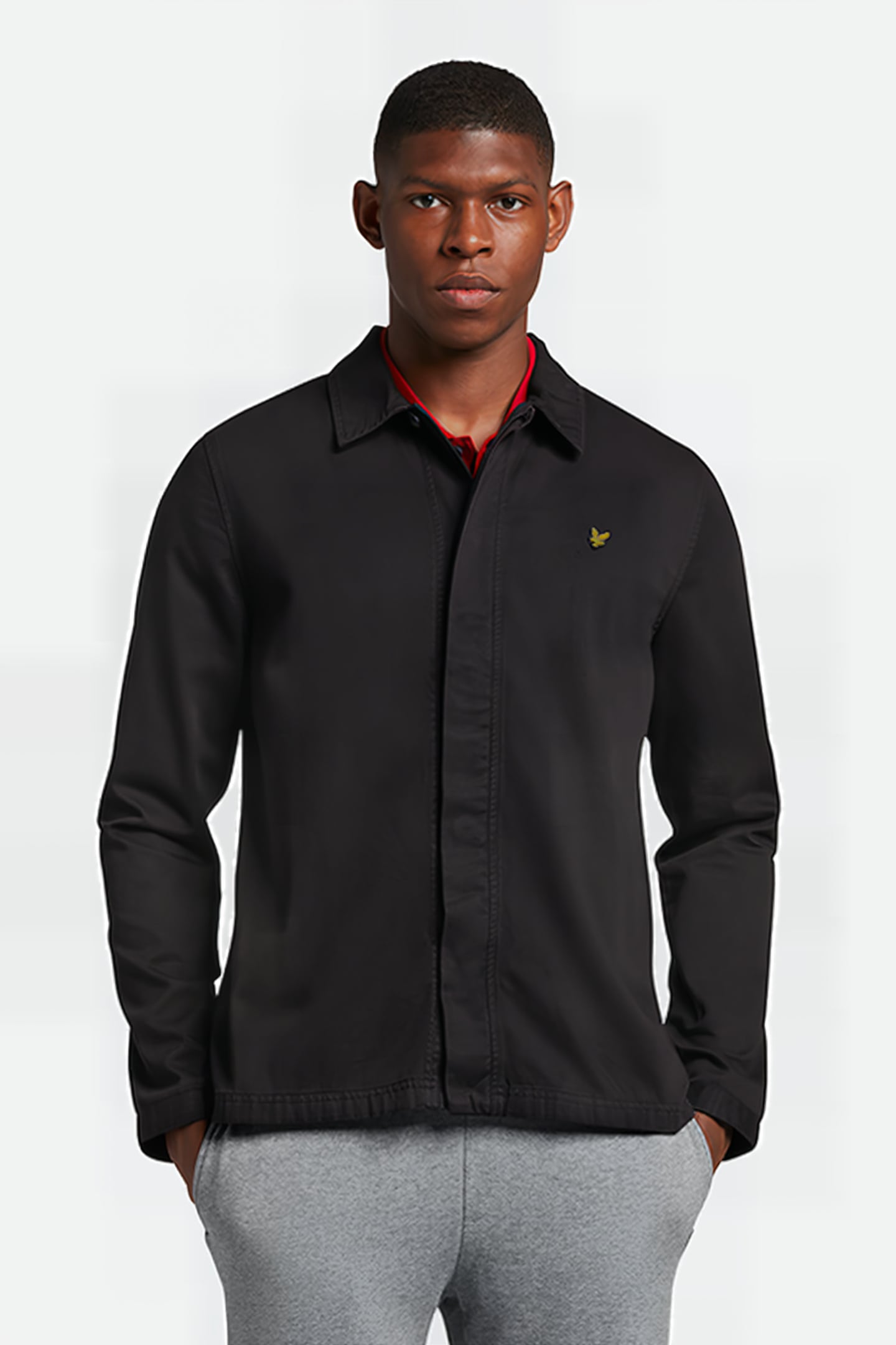 WASHED DRILL OVERSHIRT JET BLACK 1