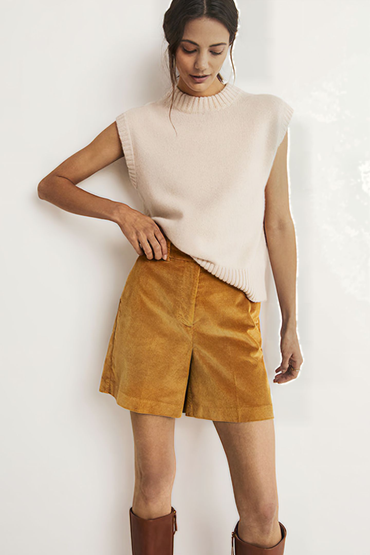 HIGH WAIST SHORTS BRN 1