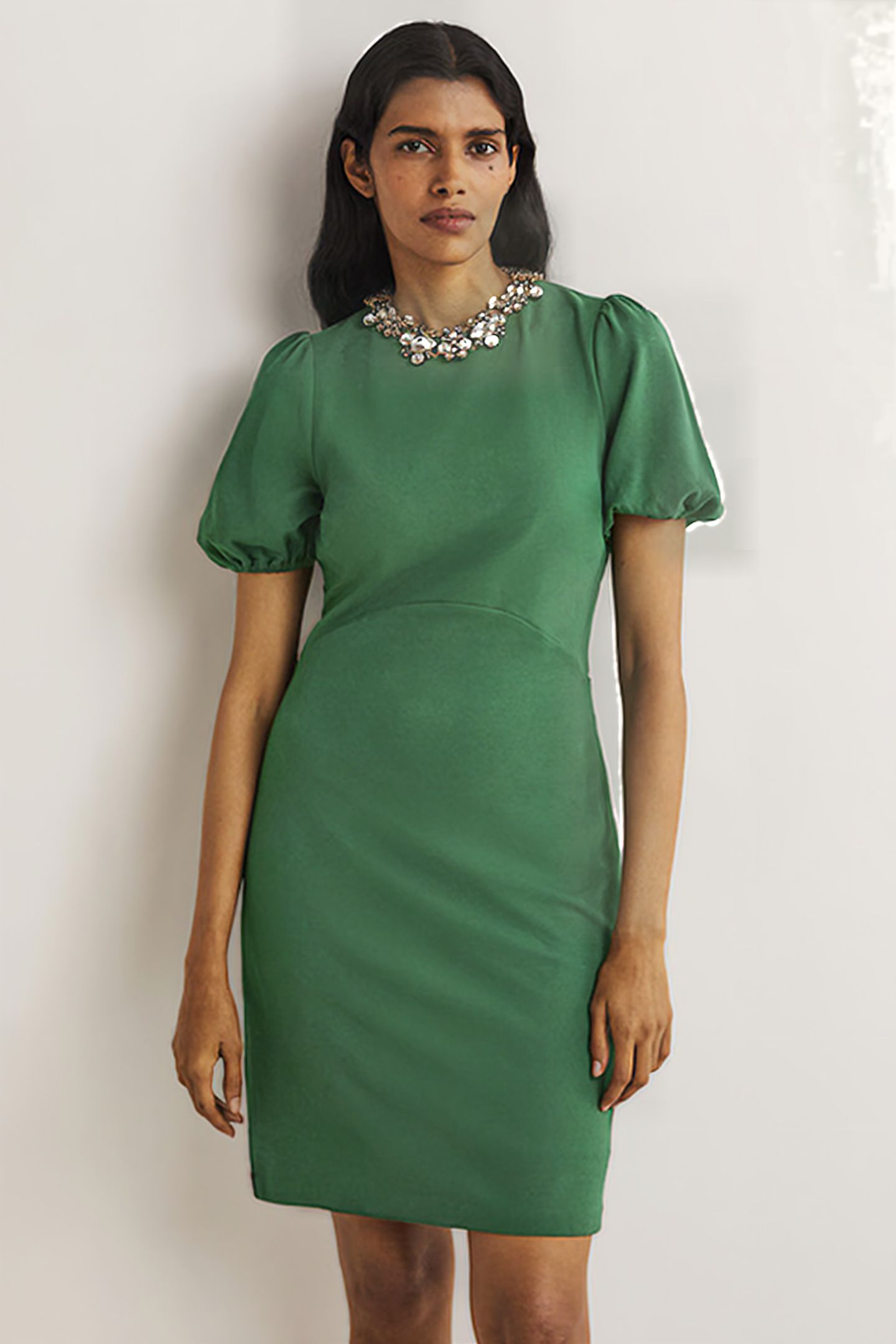 CUT OUT JERSEY MINI DRESS GRN 1