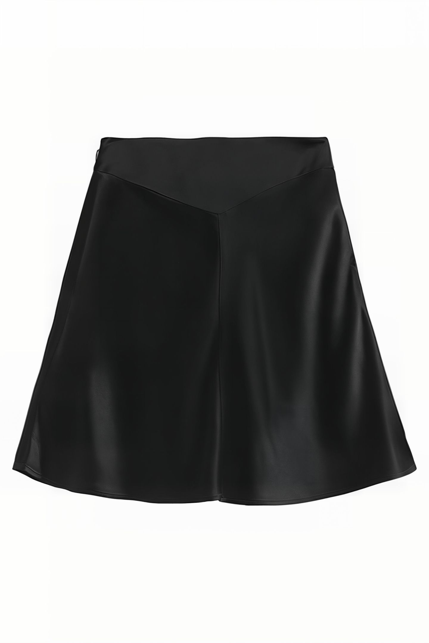SATIN BIAS-CUT MINI SKIRT BLK 5