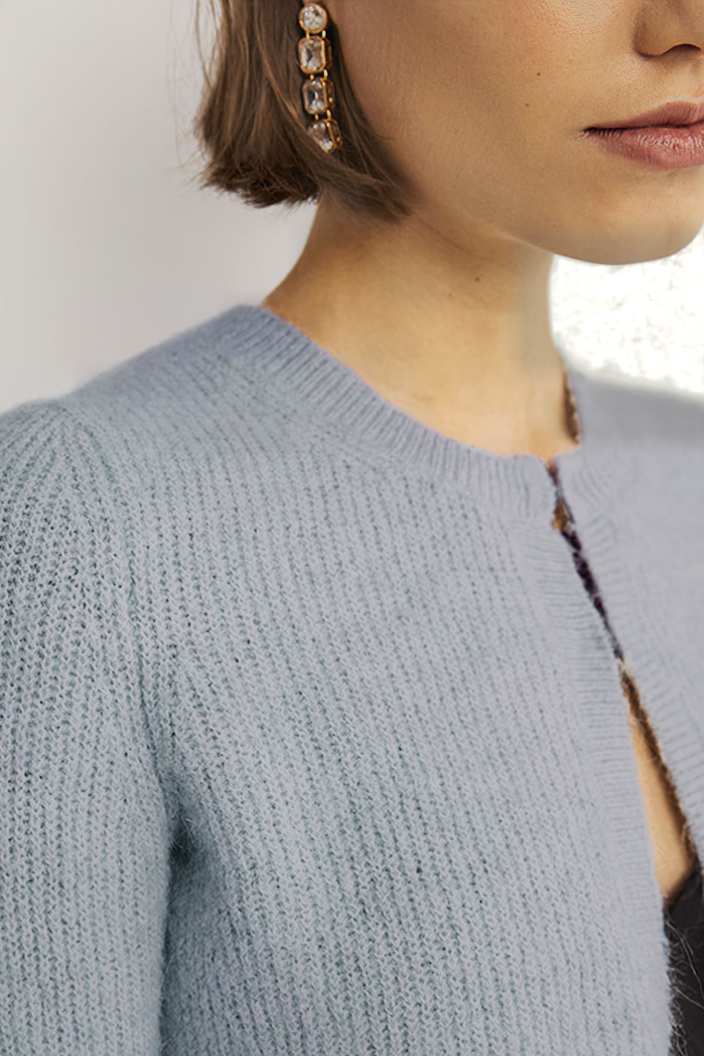RIB KNIT BOLERO BLU 4