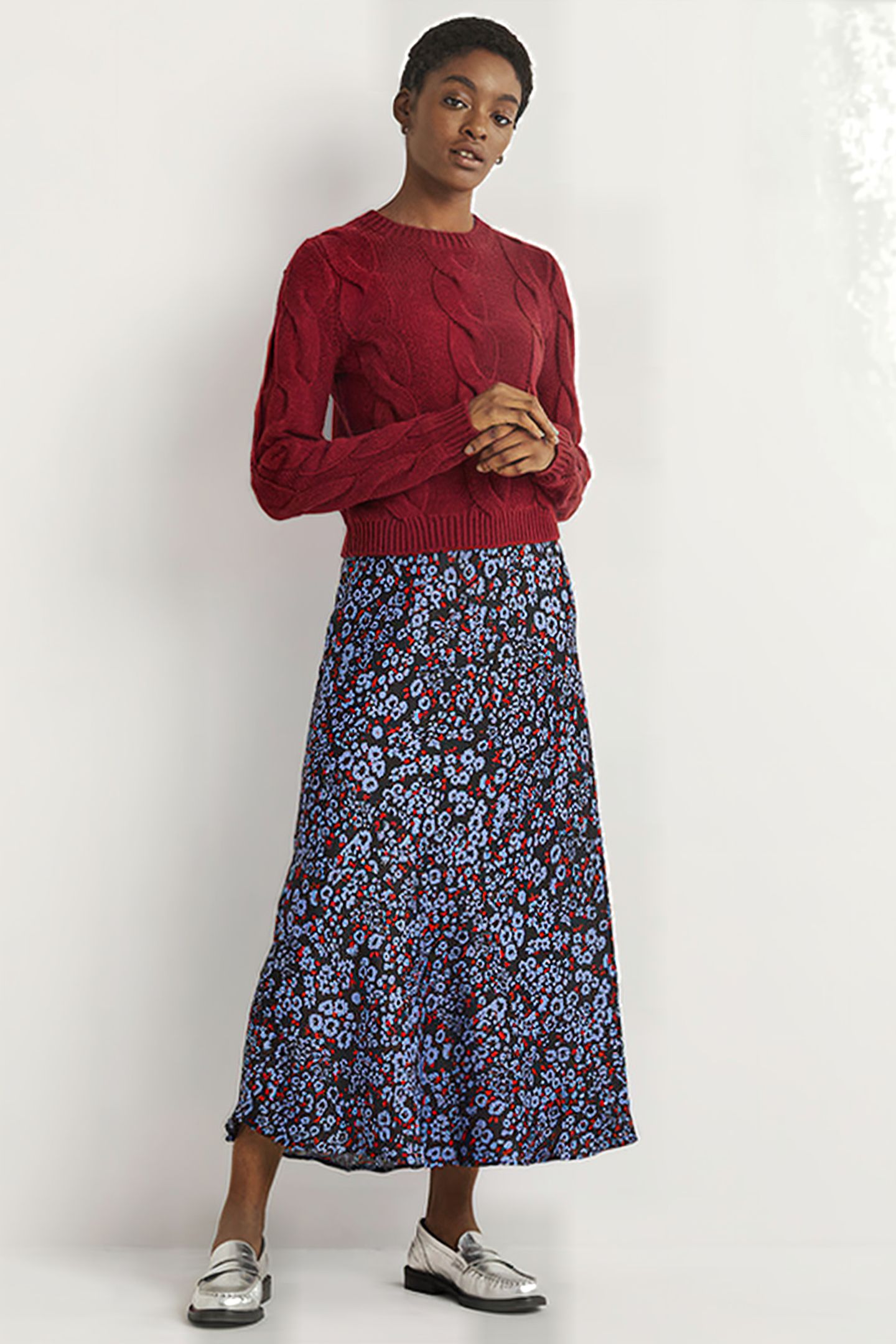 SATIN BIAS-CUT MIDI SKIRT MUL 3