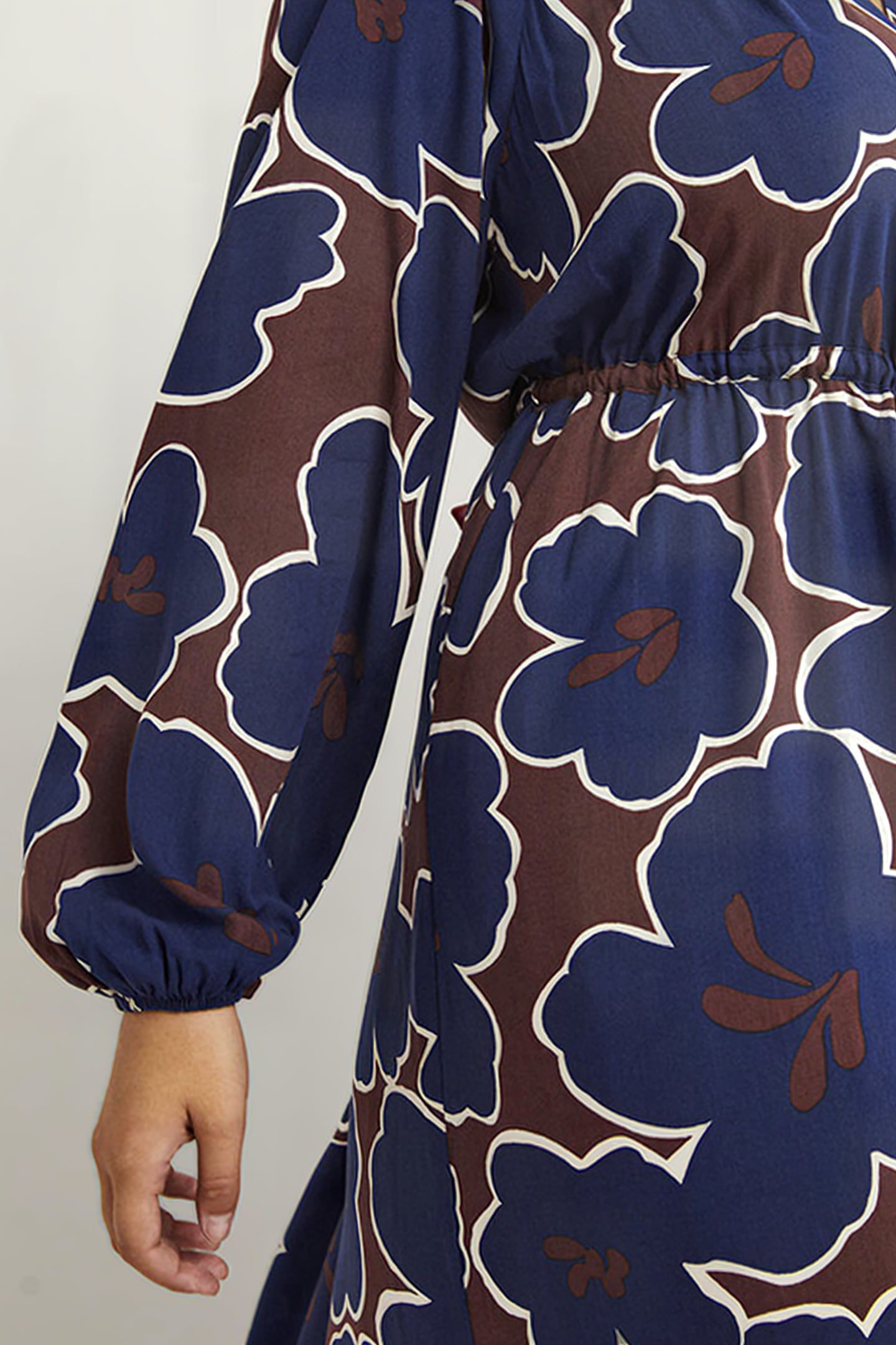 TIE WAIST DETAIL MIDI DRESS NVY 4
