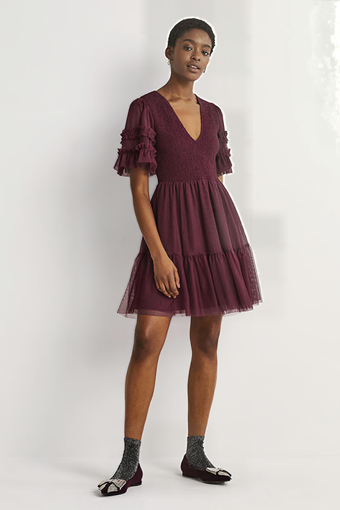 TULLE SMOCKED MINI PARTY DRESS DPR 4