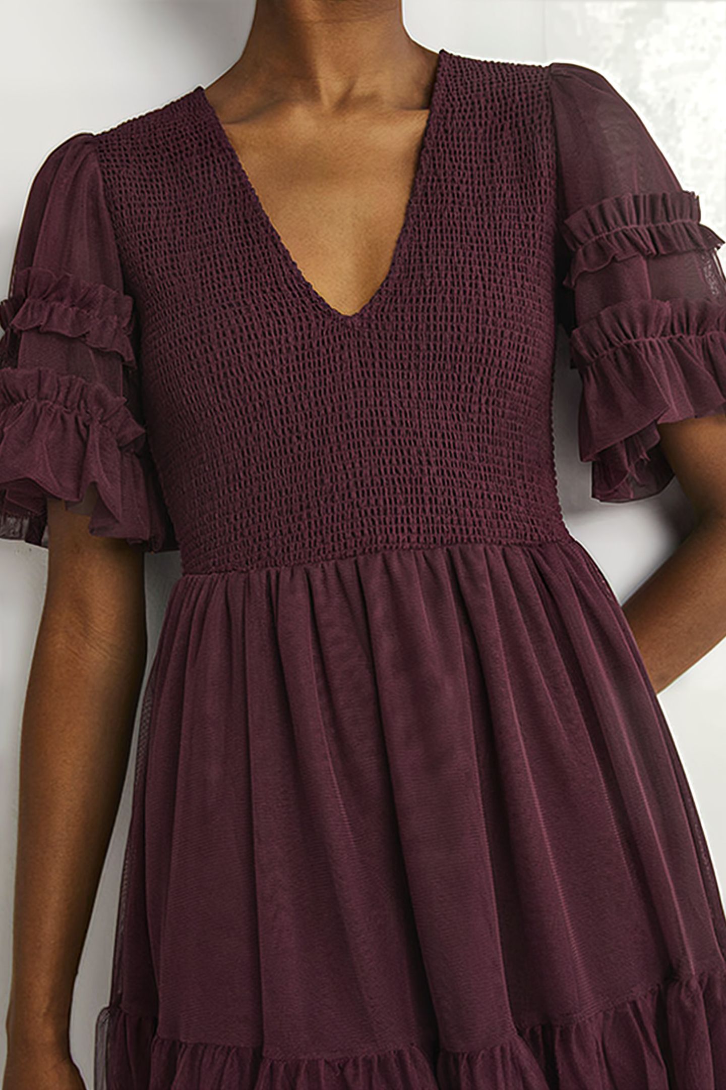 TULLE SMOCKED MINI PARTY DRESS DPR 5