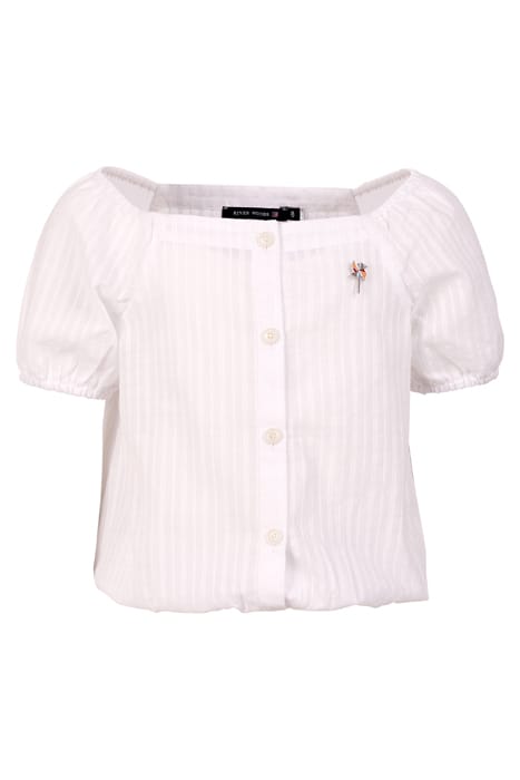SHIRT SHSL SMOCK HEM WHITE 1
