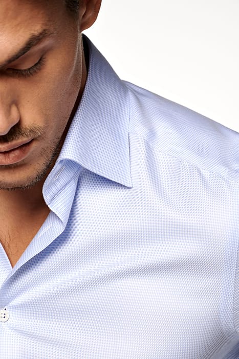 Light Blue Checked Slim Fit Shirt 4