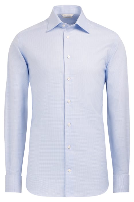 Light Blue Checked Slim Fit Shirt 2