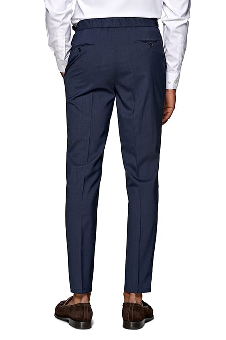 BLUE CHECKED PLEATED AMES TROUSERS 3