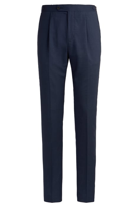 BLUE CHECKED PLEATED AMES TROUSERS 2