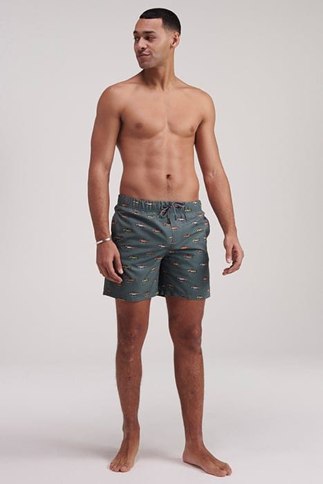 MEN SWIM SHORT GO FISH MICRO PEACH CILANTRO GREEN 3