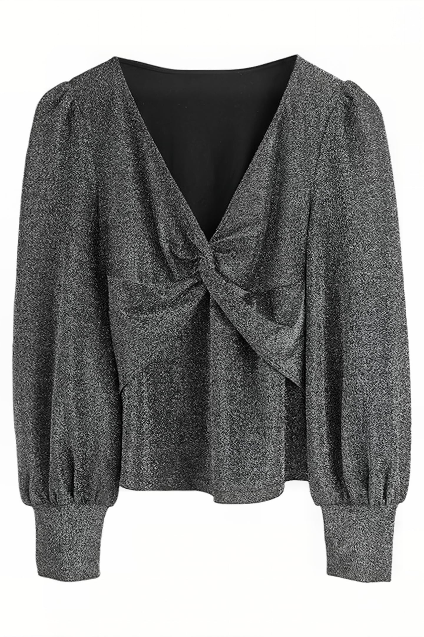 TWIST FRONT JERSEY TOP BLK 6