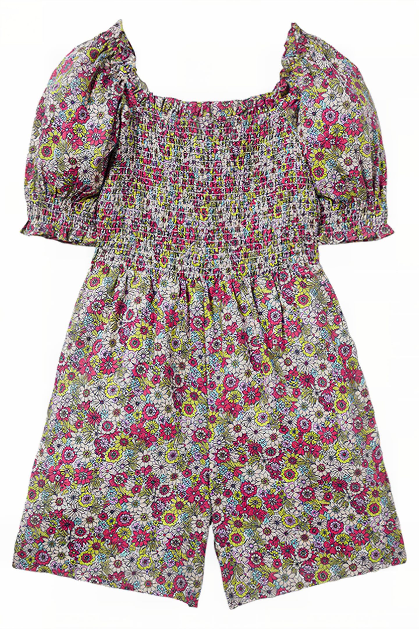 SMOCKED BODICE PLAYSUIT MLT 6