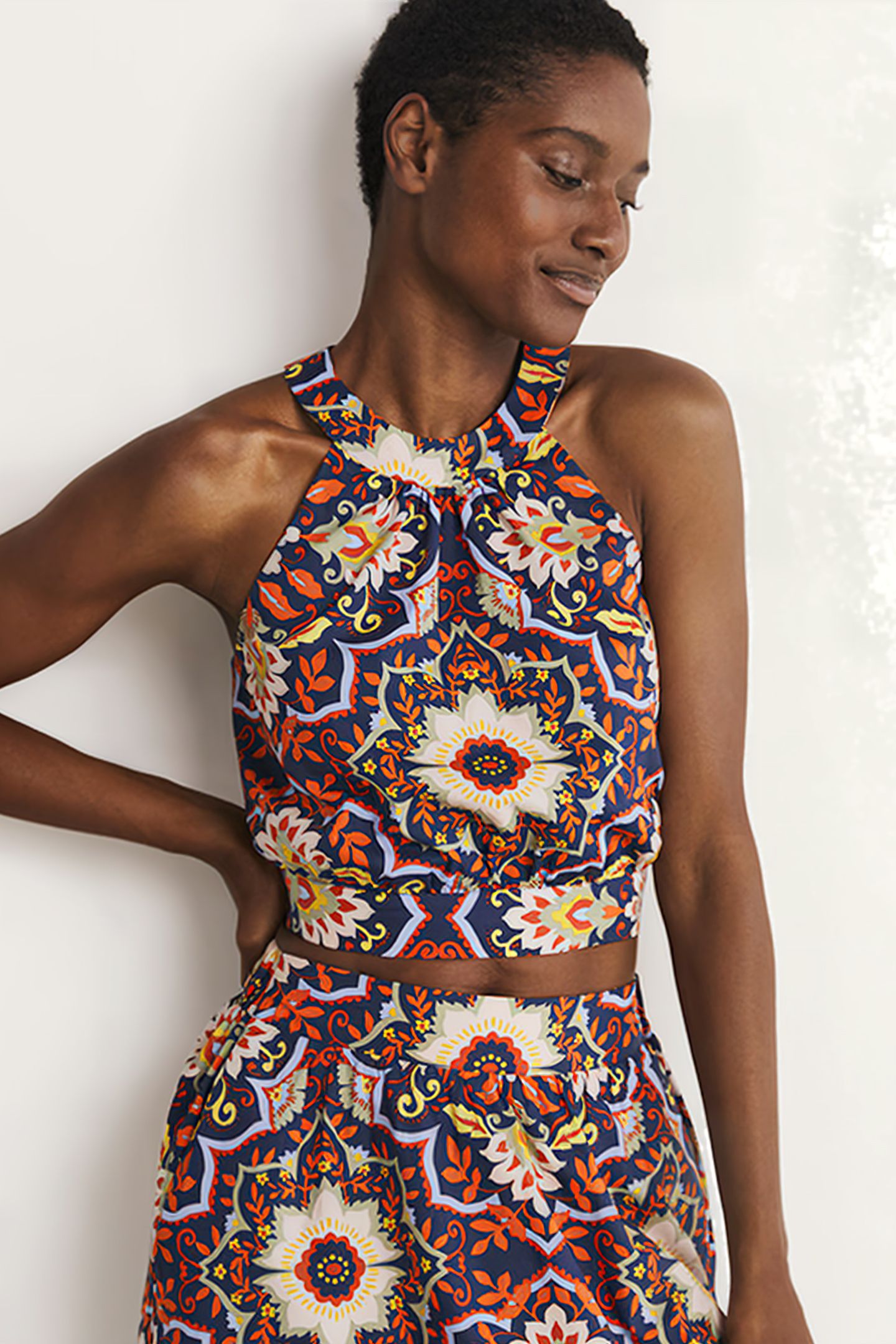JESSICA HALTERNECK CO-ORD TOP NVY 1