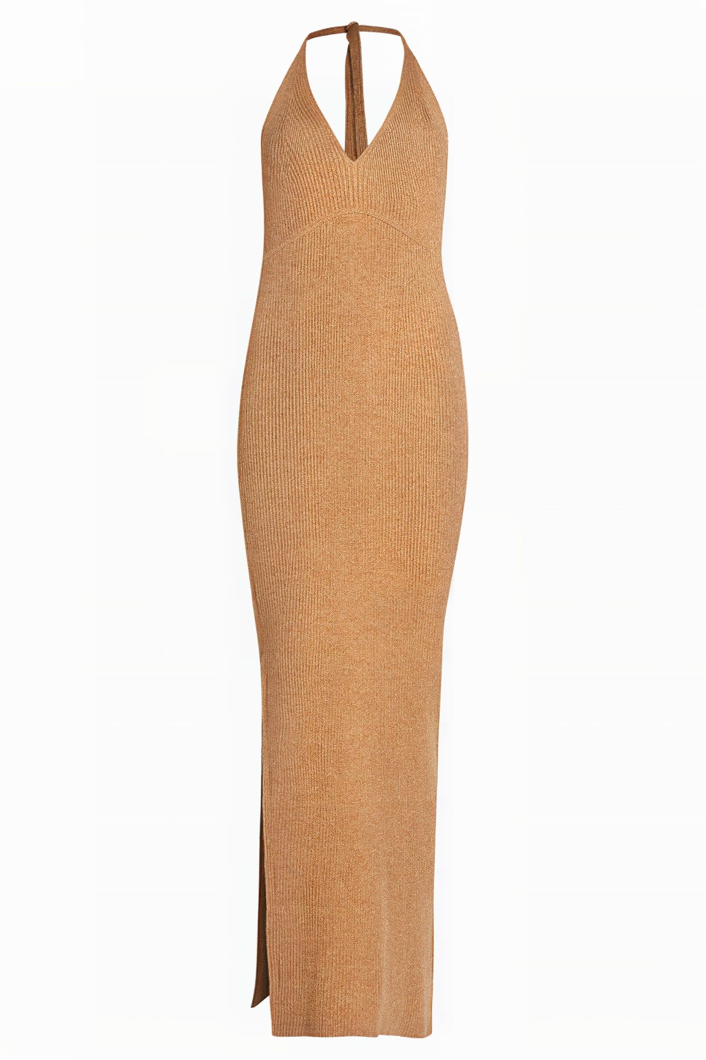 LEXI HALTER DRESS PRALINE METALLIC 5