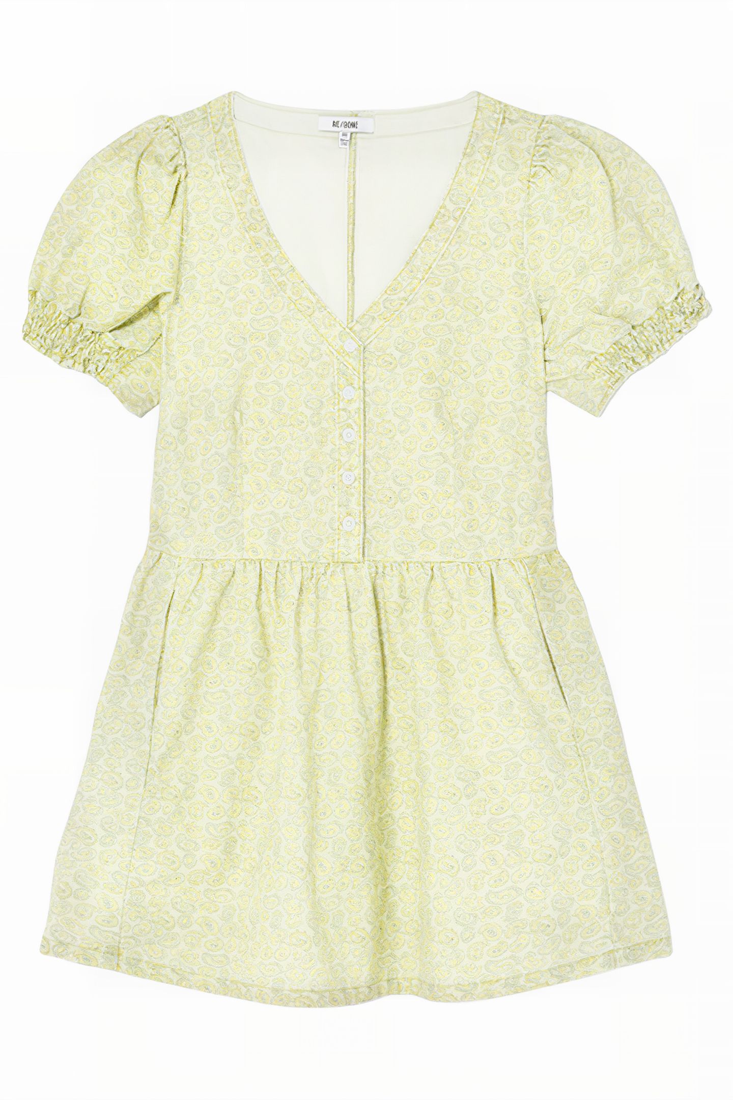 70S VNECK BABYDOLL DRESS CITRUS PAISLEY 1