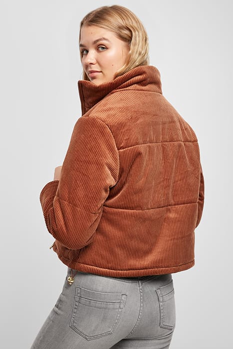 LADIES CORDUROY PUFFER JACKET TOFFEE 3