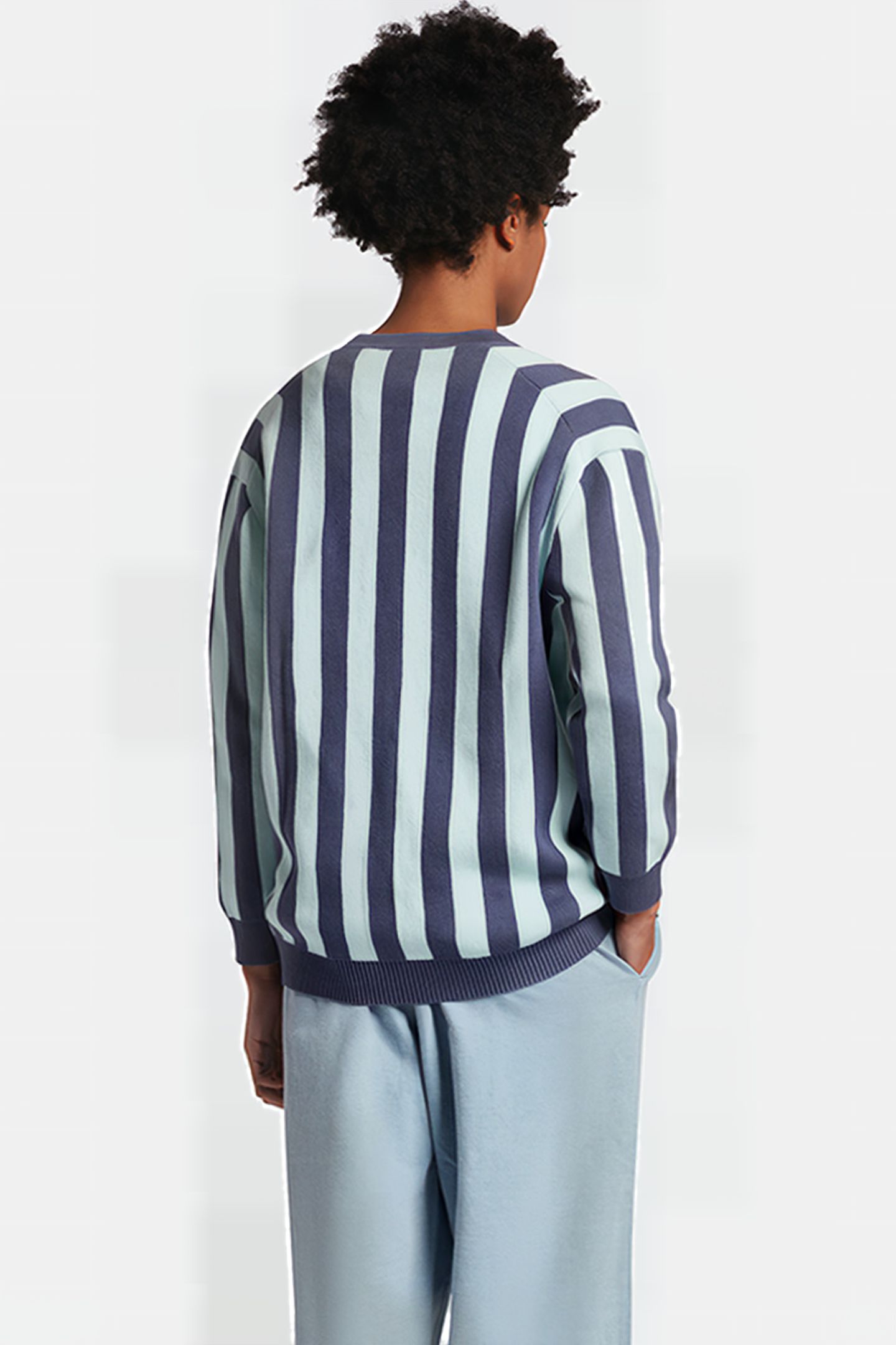 STRIPE CARDIGAN W524 NIGHTSHADE BLUE 2