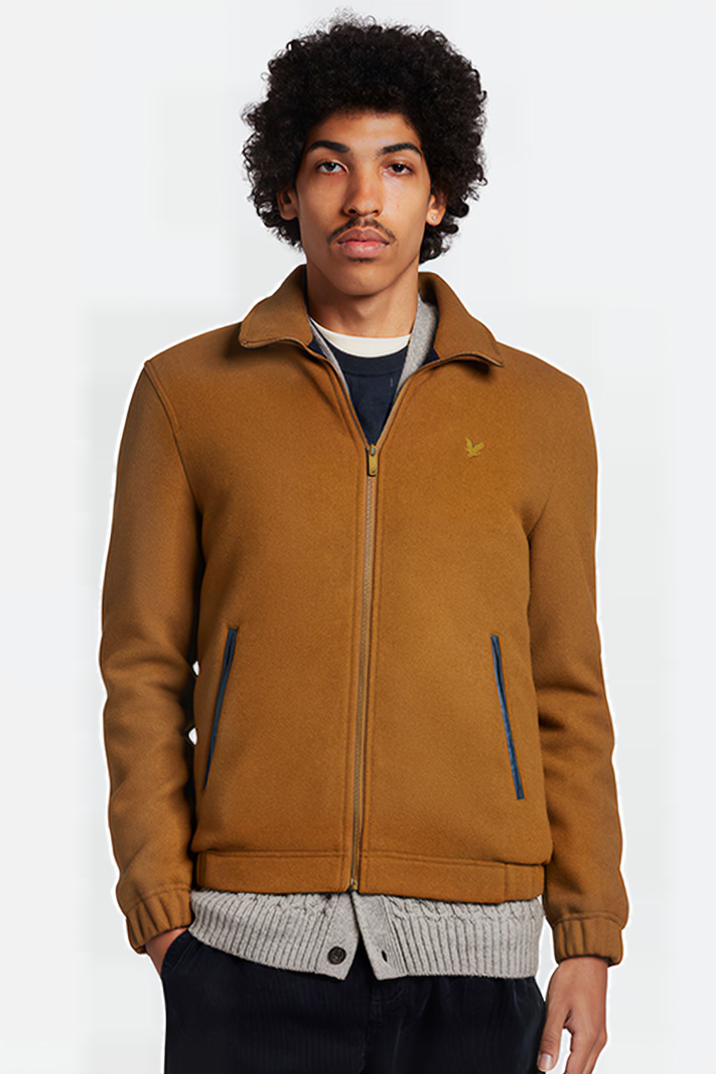 MELTON JACKET W738 HARNESS BROWN 1
