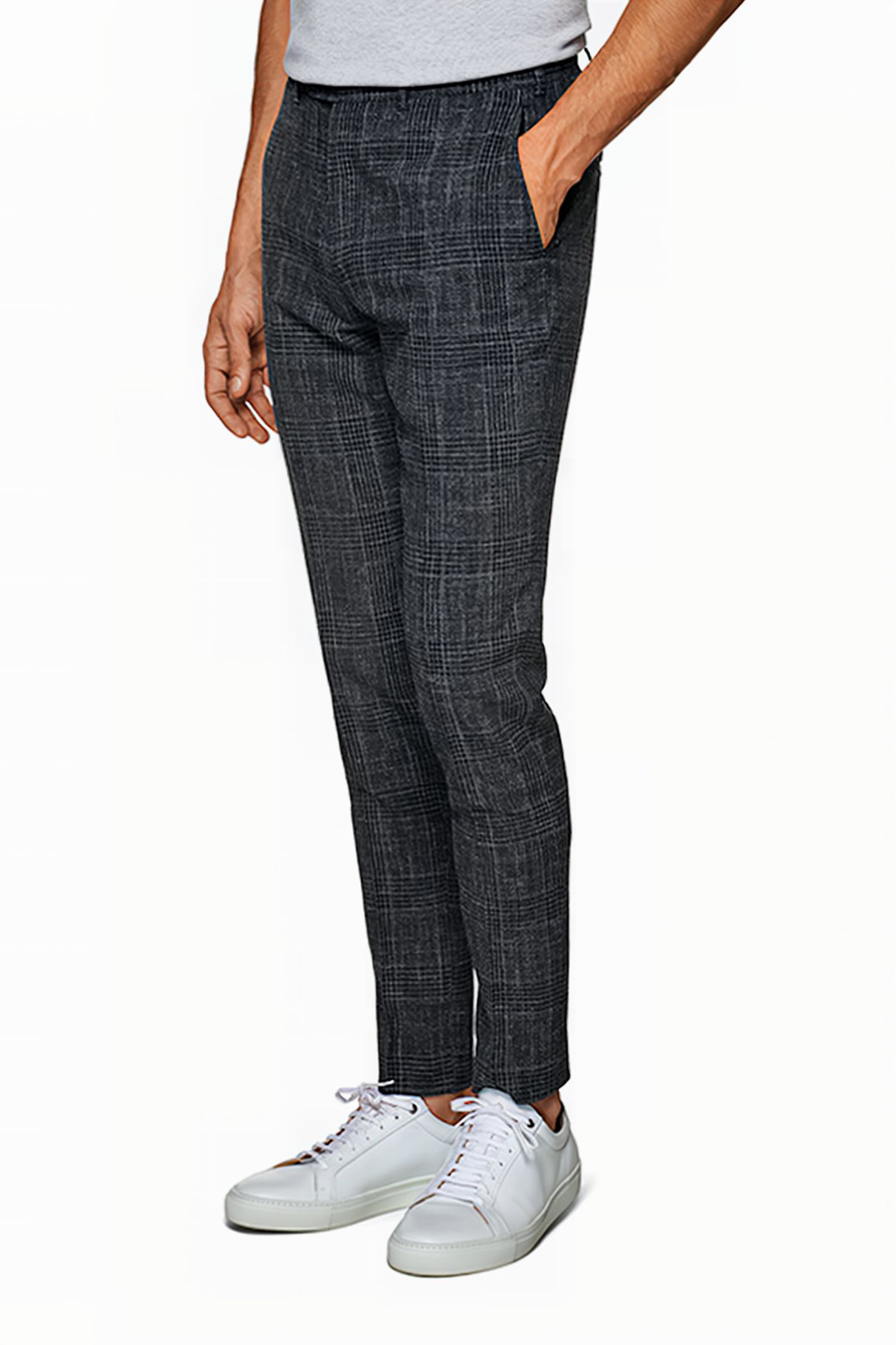 MID GREY CHECKED LAZIO SUIT 5