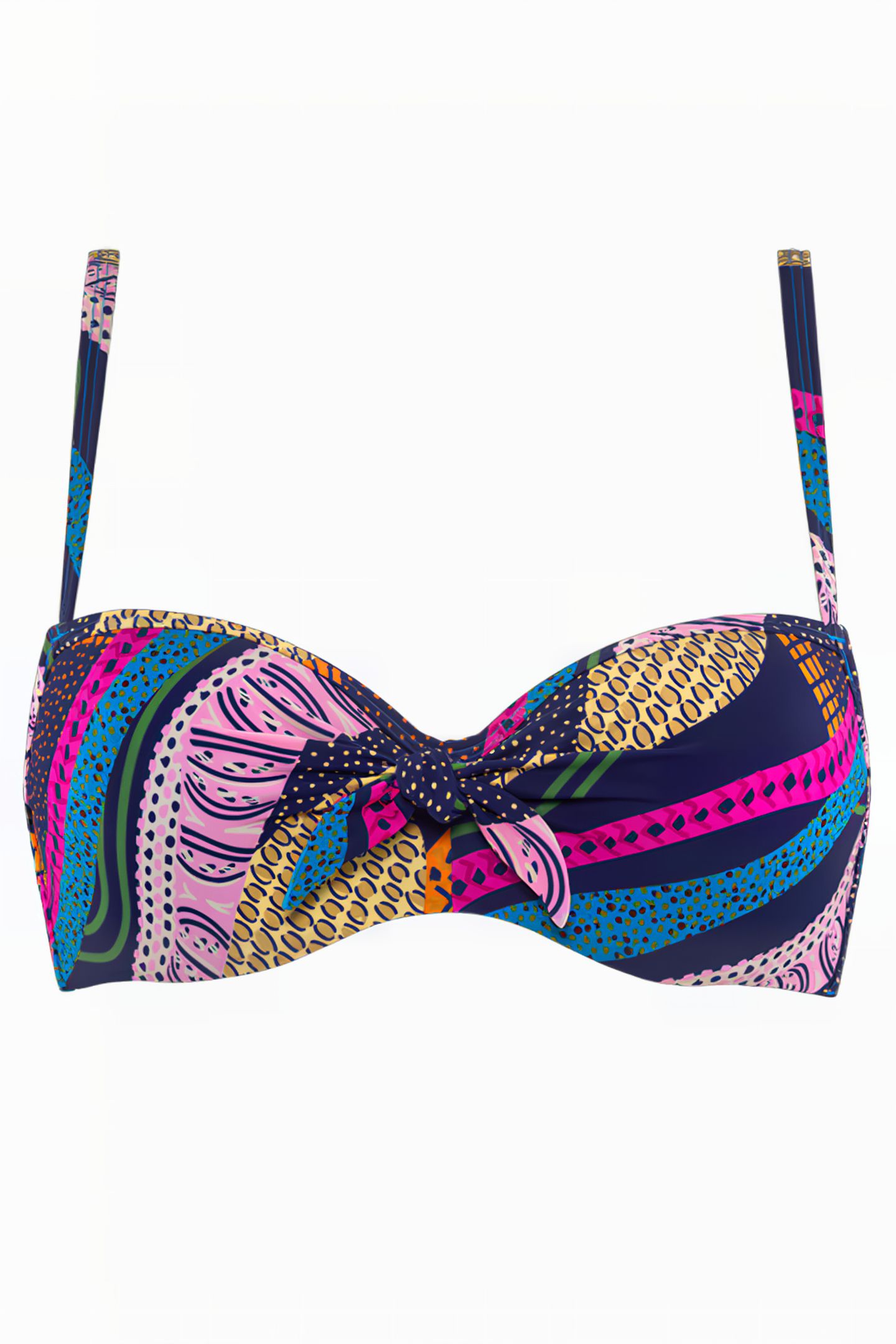 LOTUS DARK BLUE AND PURPLE PLUNGE BALCONY BIKINI TOP 3