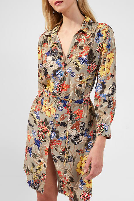 BLOSSOM DELPHINE SHIRT DRESS ALUMINIUM MULTI 1
