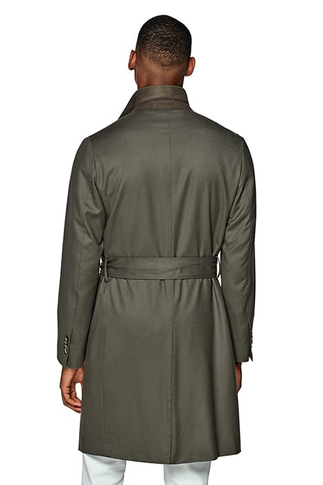 MID GREEN BELTED OVERCOAT 2