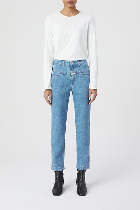 WOMEN PEDAL PUSHER JEANS MID BLUE 4