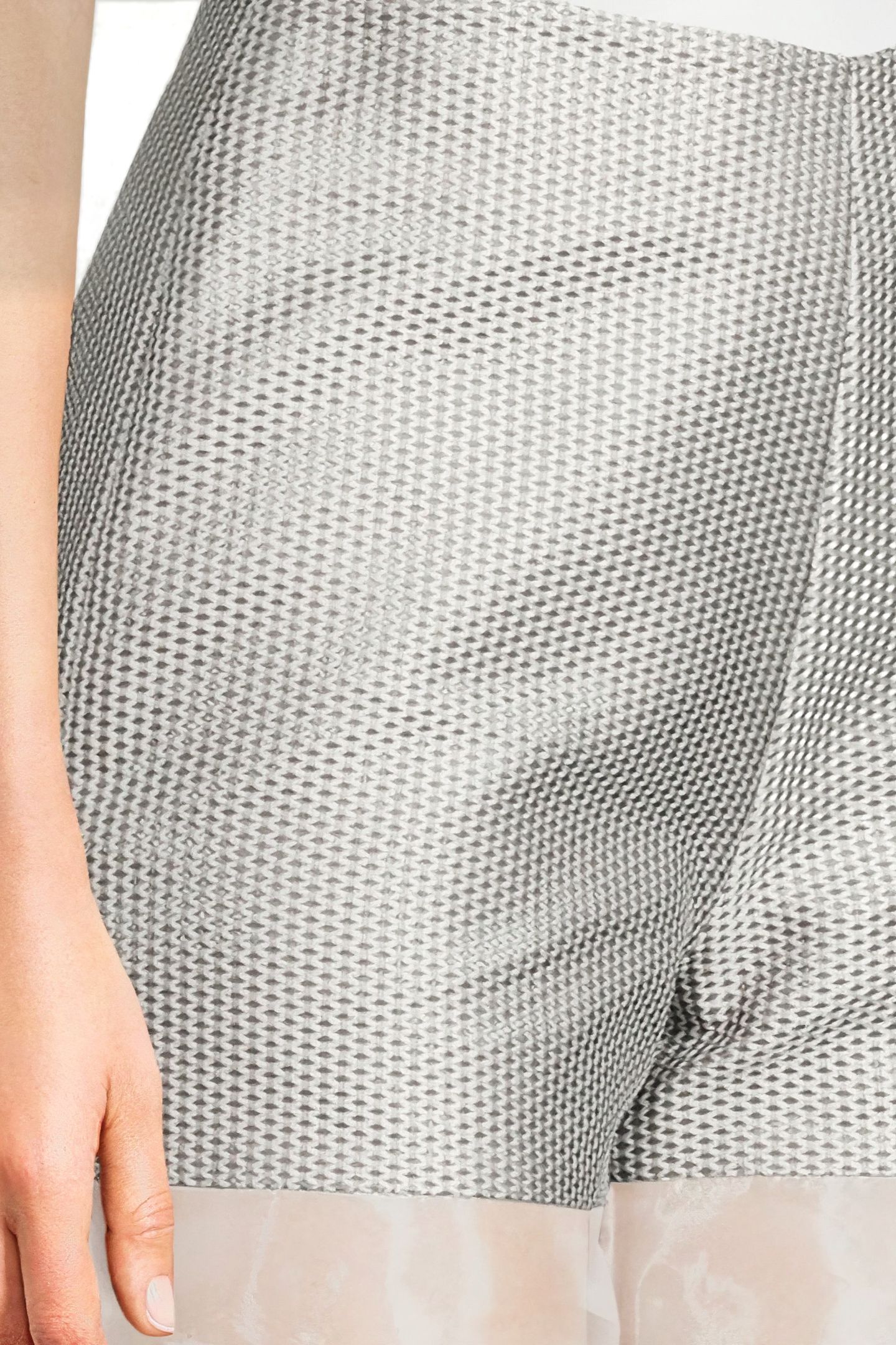WOMEN‘S TRANSPARENT FABRIC TROUSERS SILVER GRAY/WHITE 4