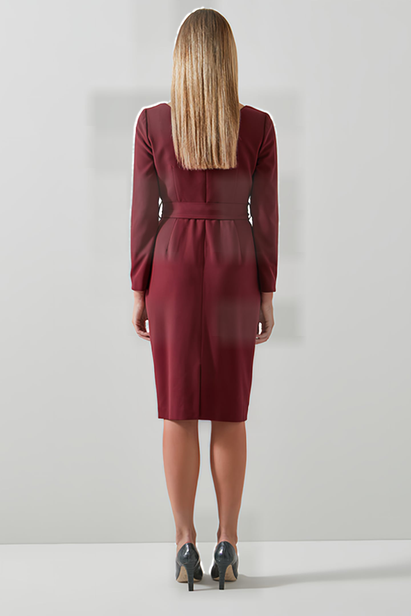 CARRINGTO MIDI DRESS BURGUNDY 2
