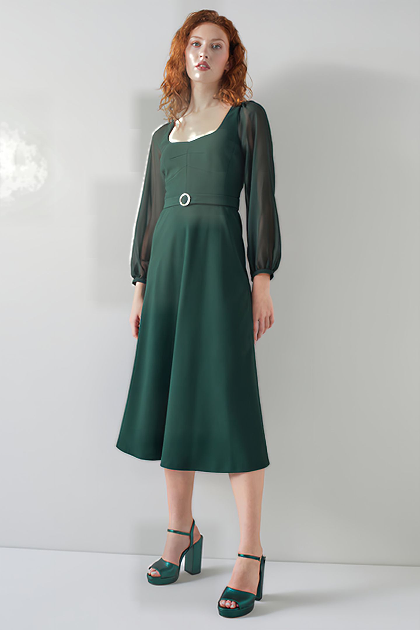 PERDY MIDI DRESS GREEN 1