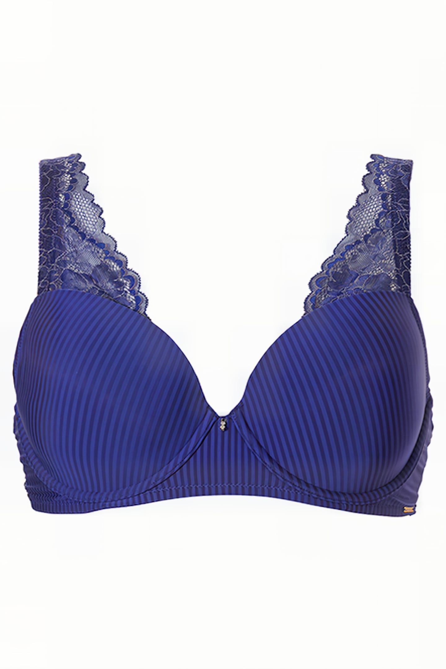 CO BRA TSHIRT DONNA STRIPE LACE PURPLE BLUE 1