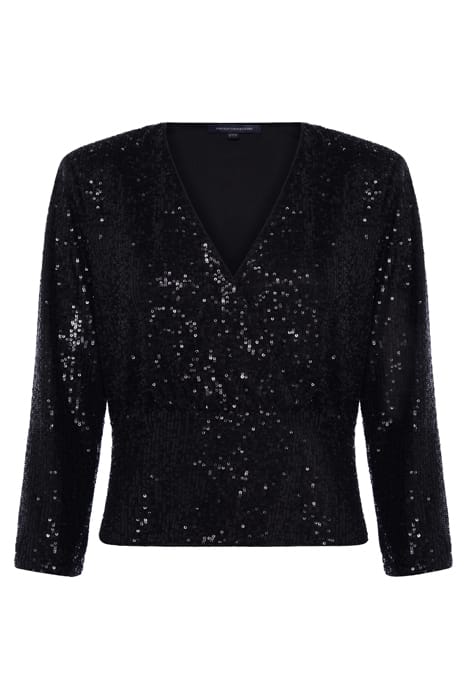 ESHKA SEQUIN WRAP TOP SHIRT BLACK 1