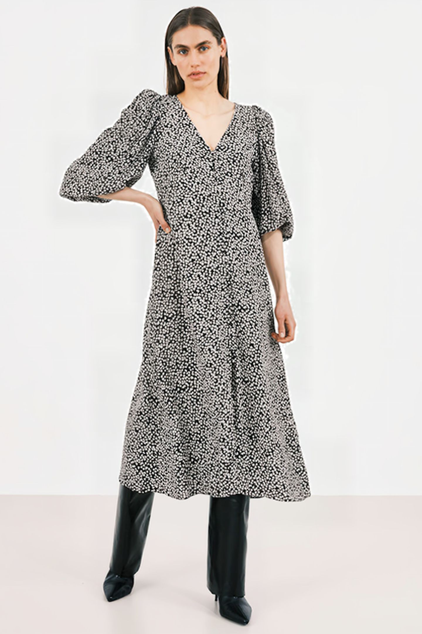 DR DAWN FLOWERS MAXI BLACK 2