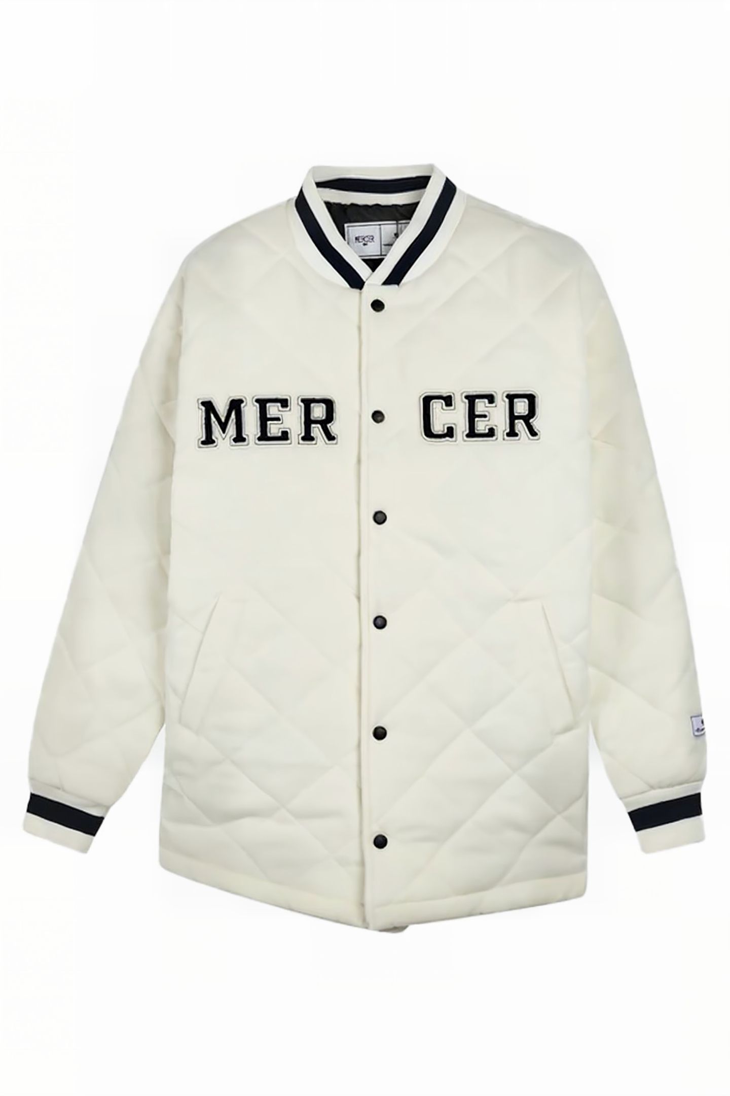 THE MERCER-QUILTED VARSITY WOOL - UNISEX CRÈME 1