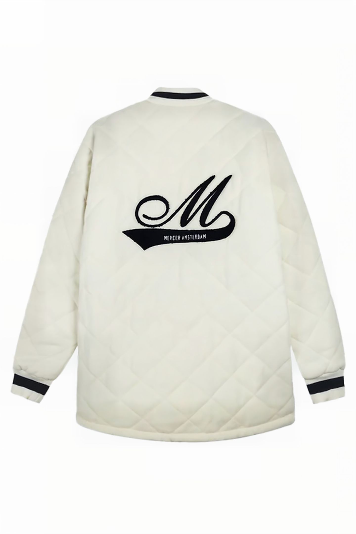 THE MERCER-QUILTED VARSITY WOOL - UNISEX CRÈME 6