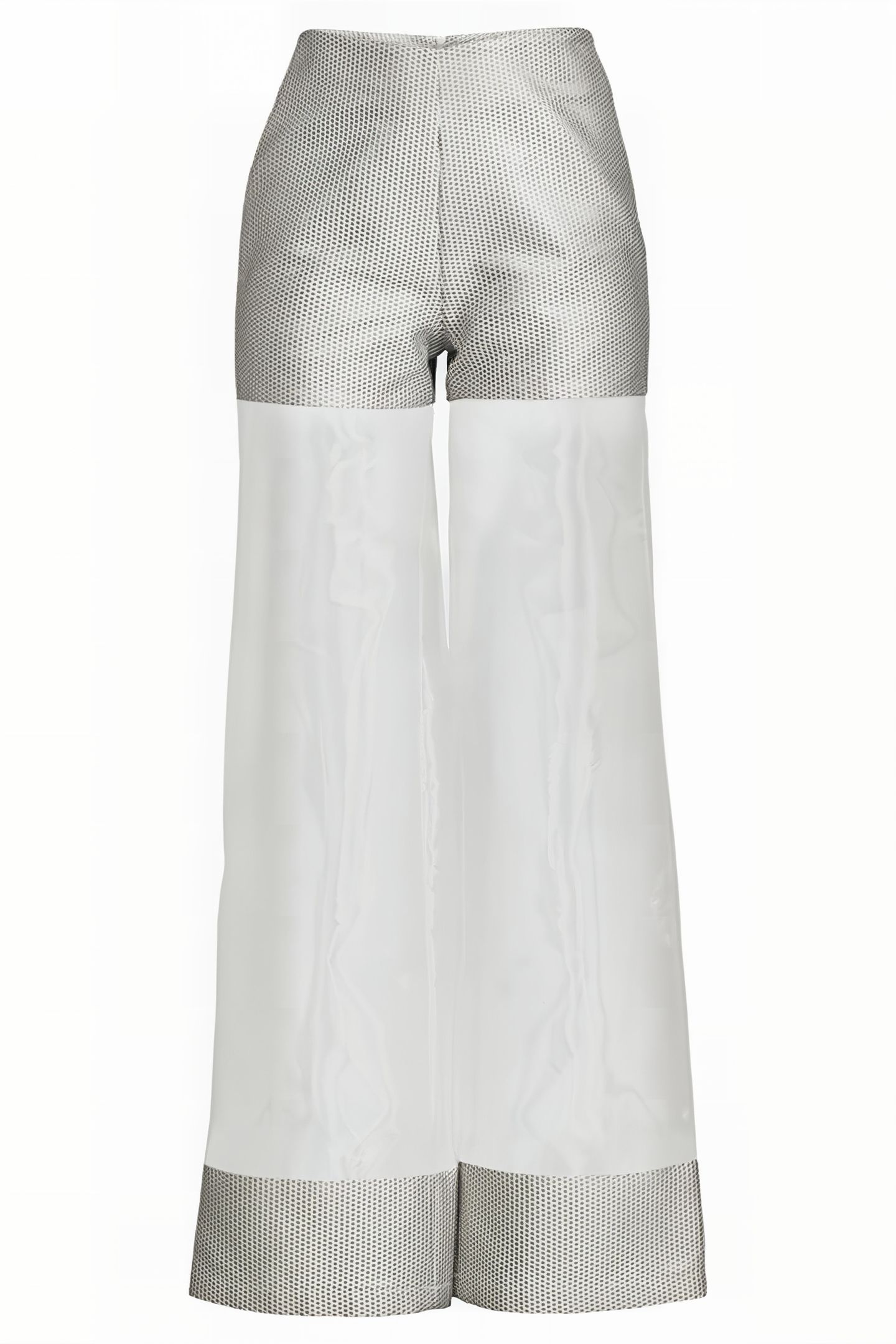 WOMEN‘S TRANSPARENT FABRIC TROUSERS SILVER GRAY/WHITE 6