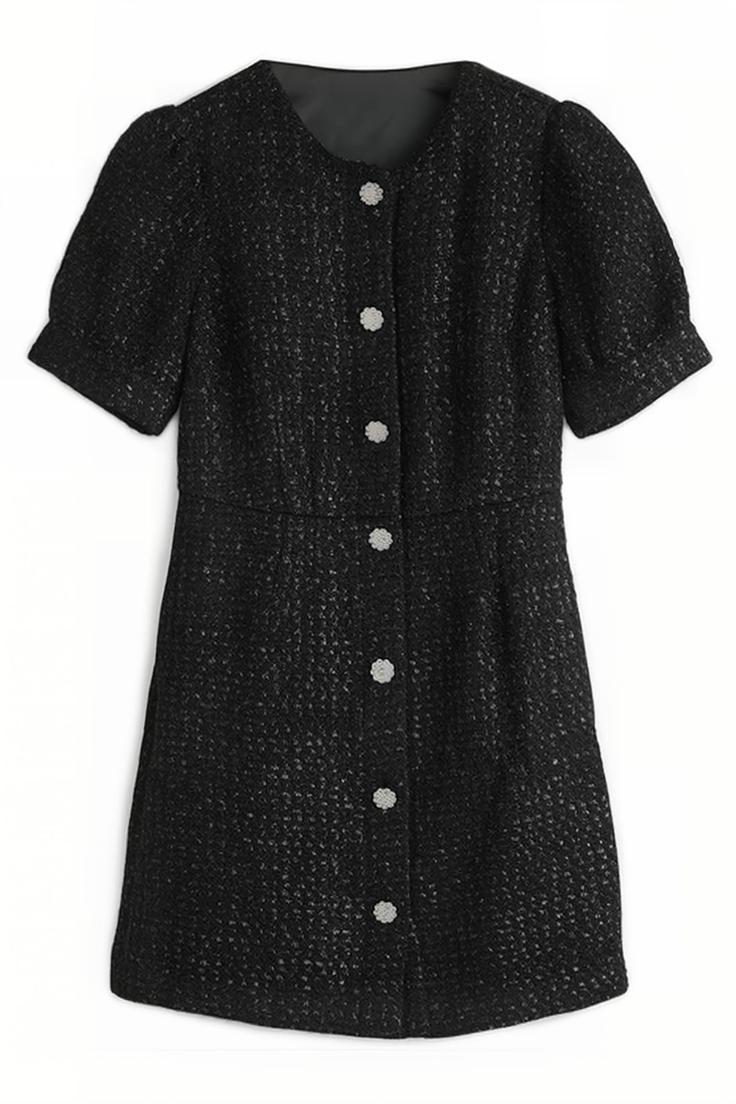 METALLIC TEXTURED MINI DRESS BLK 6