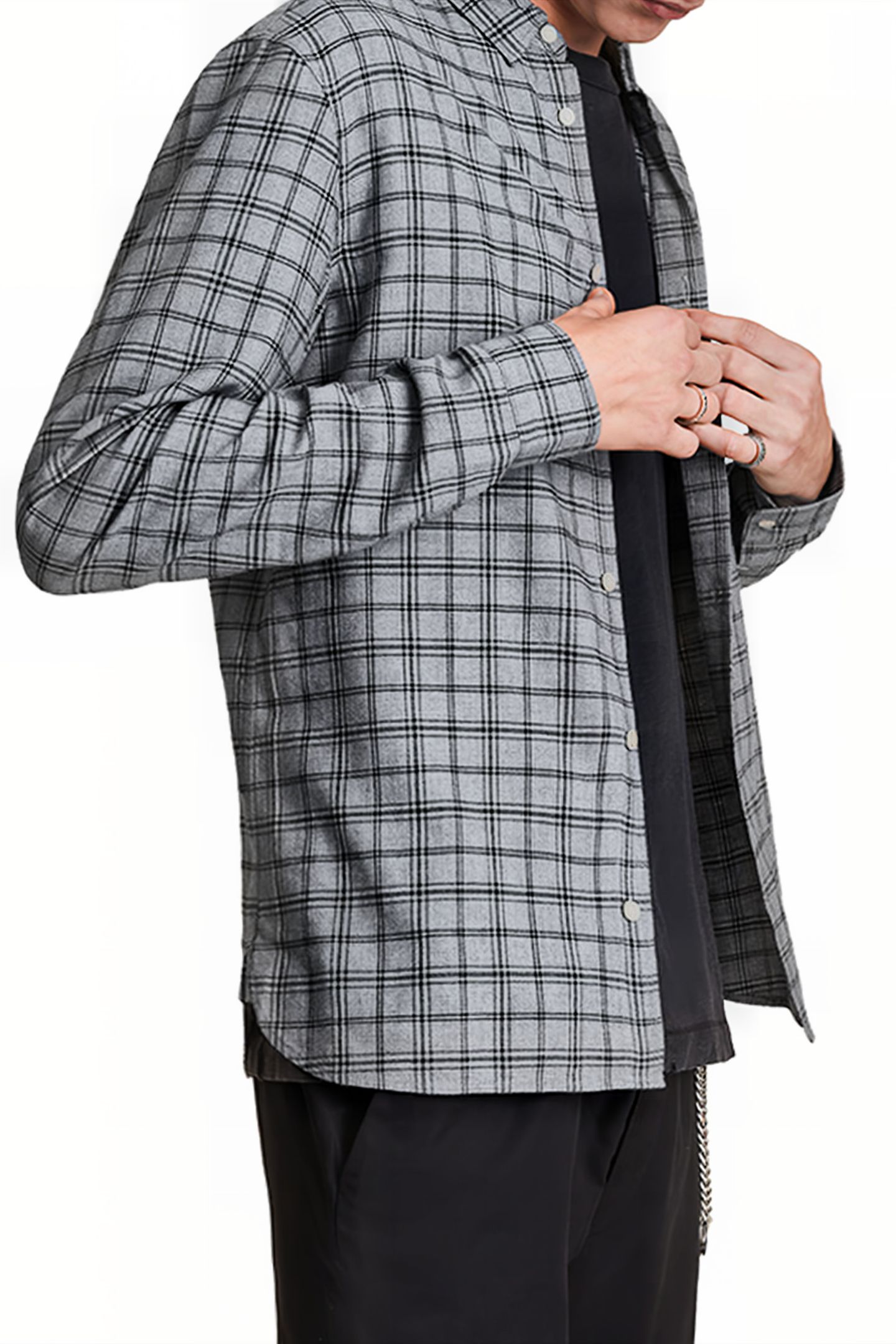 TOLLAND LS SHIRT GREY MARL 4