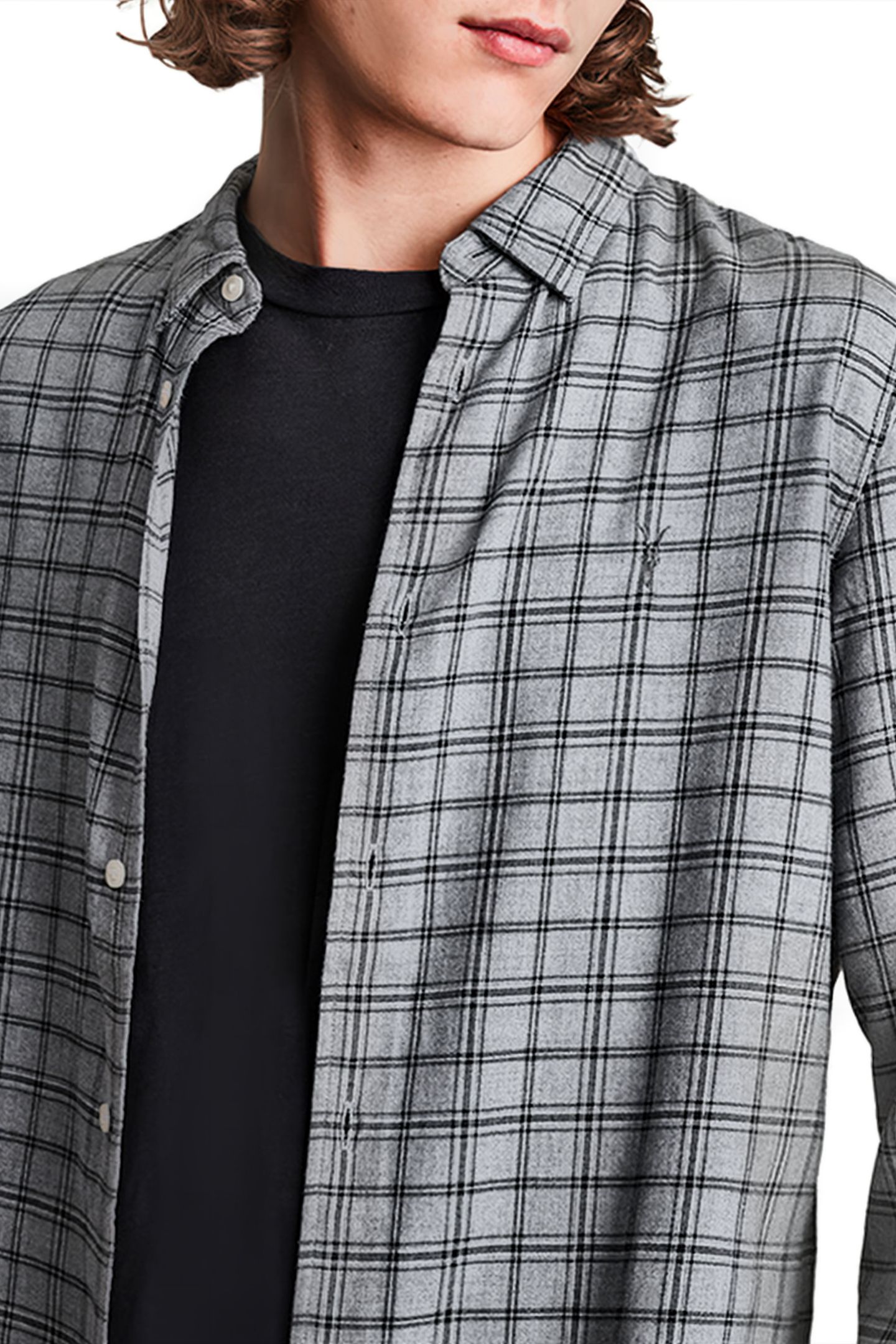 TOLLAND LS SHIRT GREY MARL 5