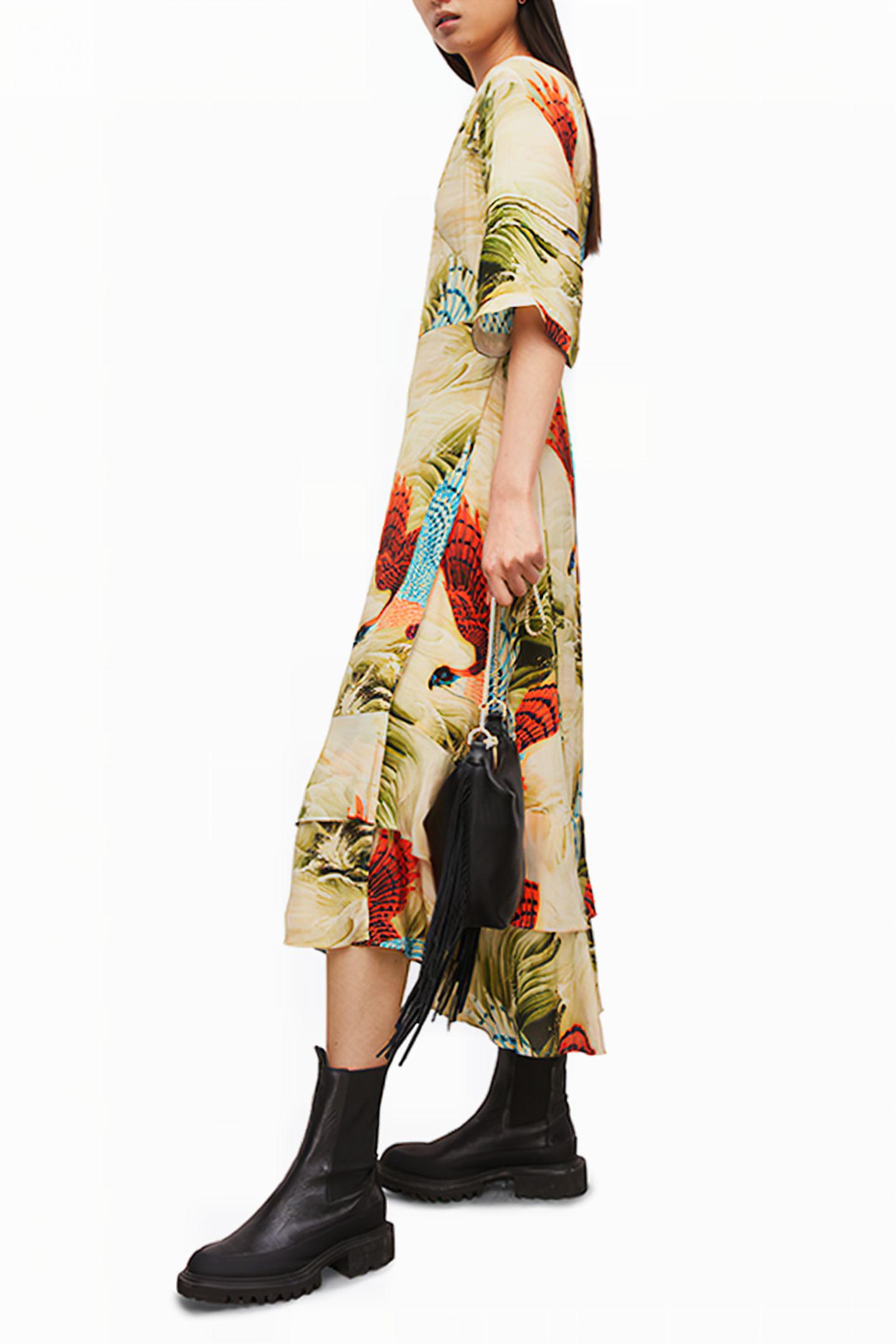 DELANA SWOOP DRESS OLIVE GREEN 4