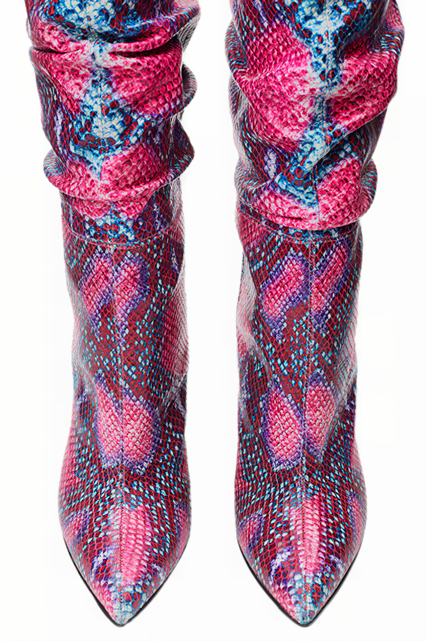PYTHON-EMBOSSED MID-CALF BOOTS RED SNAKE 3