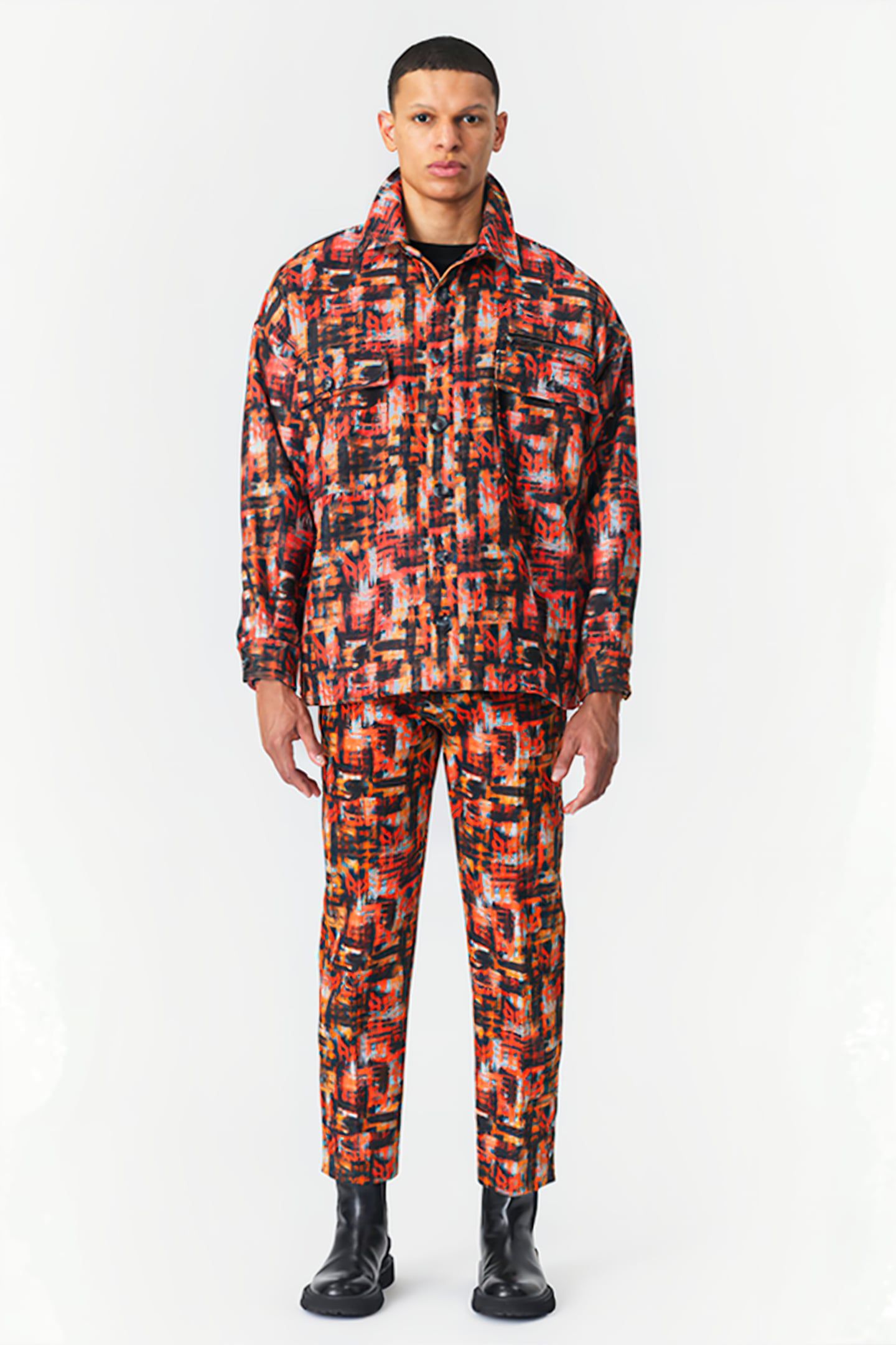 PRINTED SHIRT JACKET CHECK PRINT 1