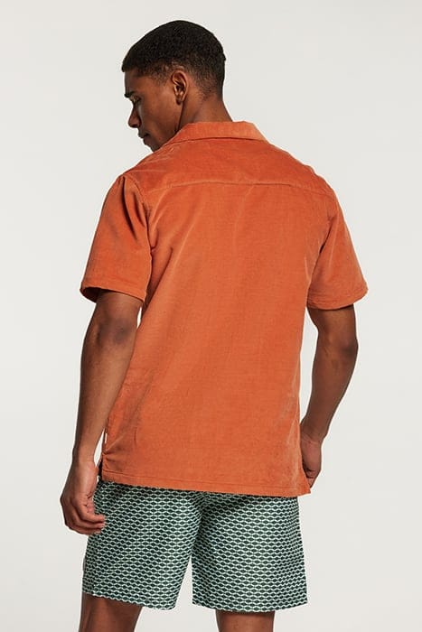 DAVE CORD SHORTSLEEVE SHIRT AUTUMN BROWN 3