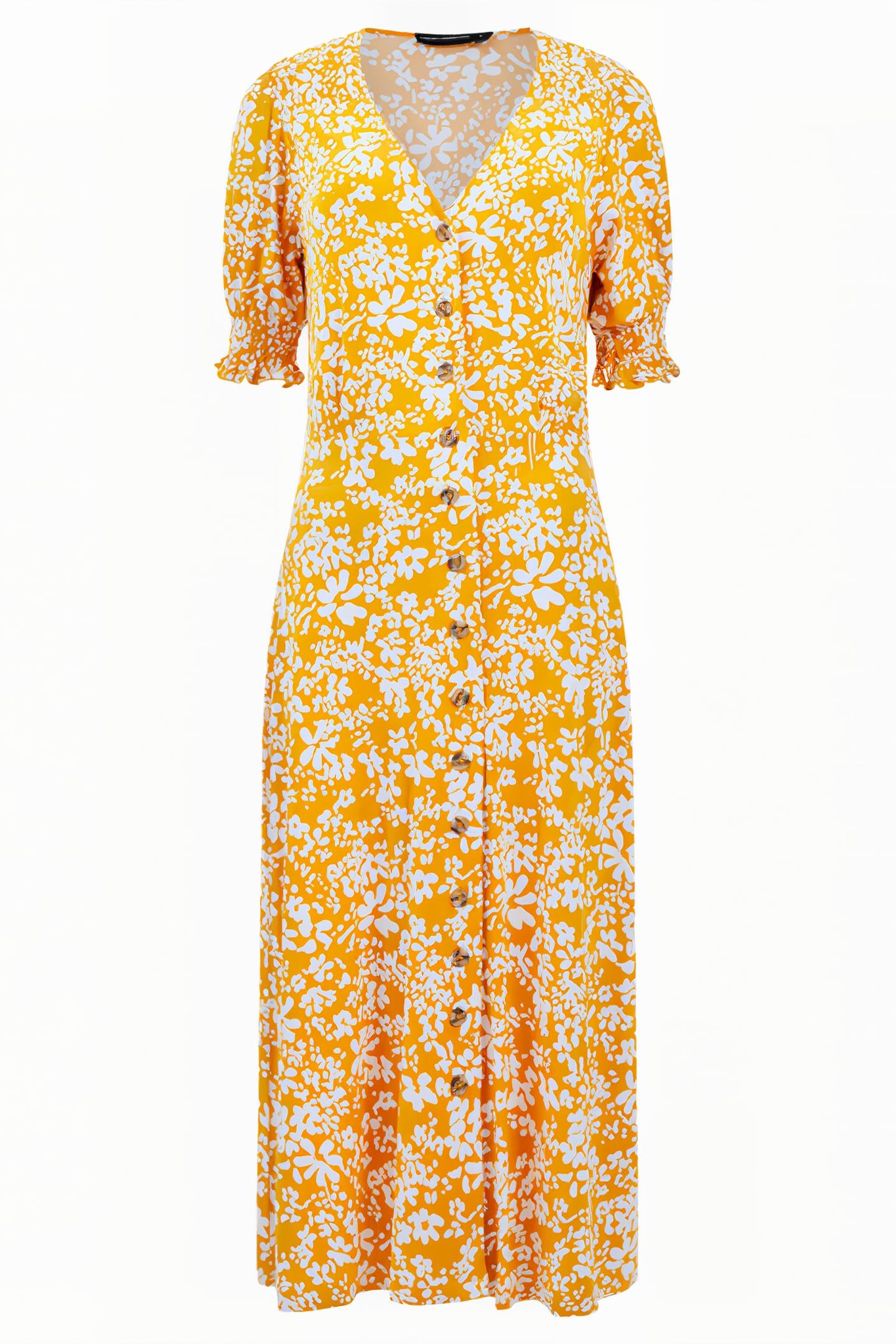 VEE BUTTON-THRU M SAFFRON / WHITE 1