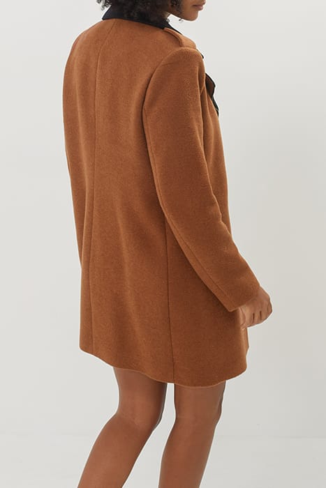CAMEL AND BLACK BIKER-STYLE COAT 2