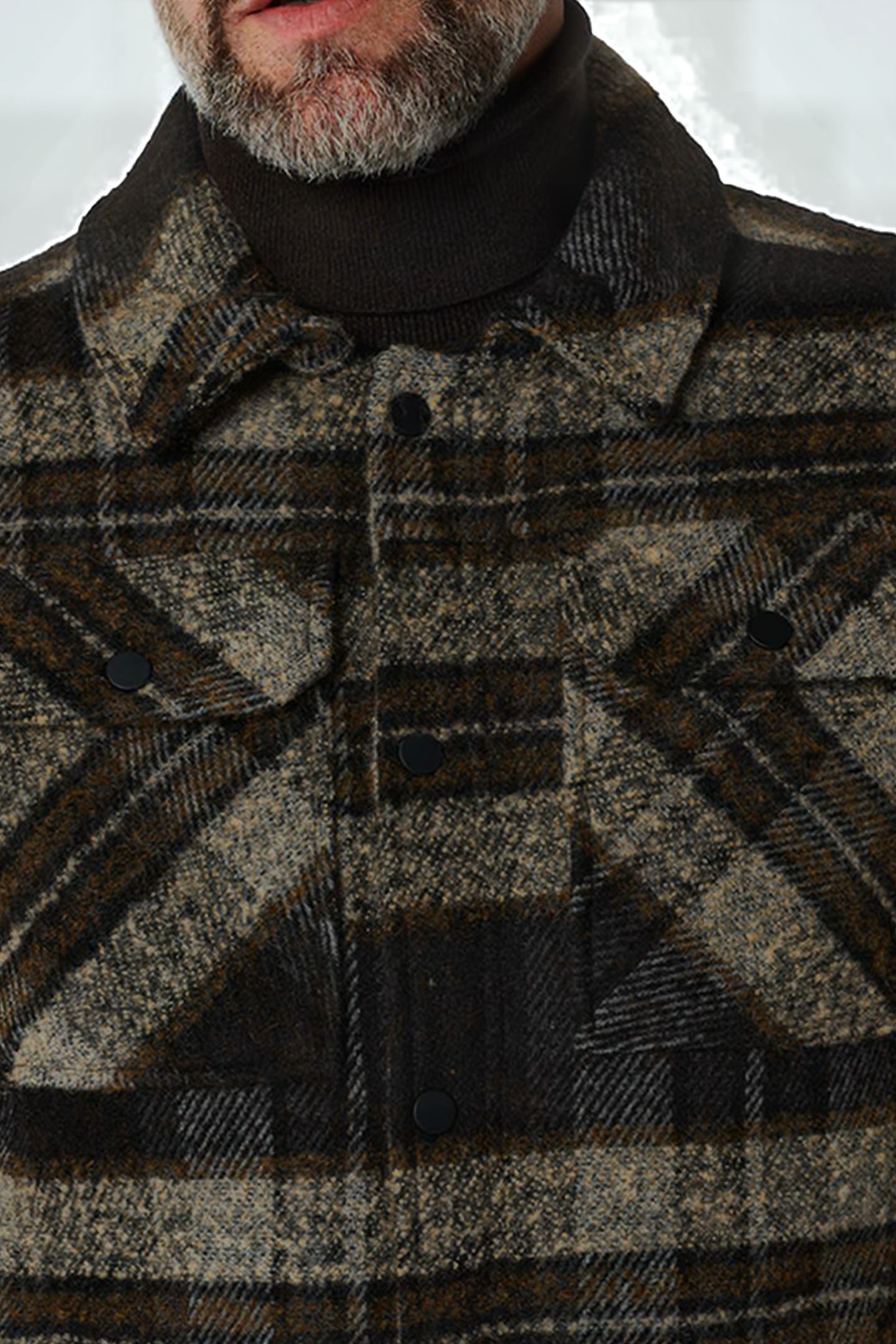 JACKET SHORT FIT KNITTED CHECK WITH WOOL BLACK 5