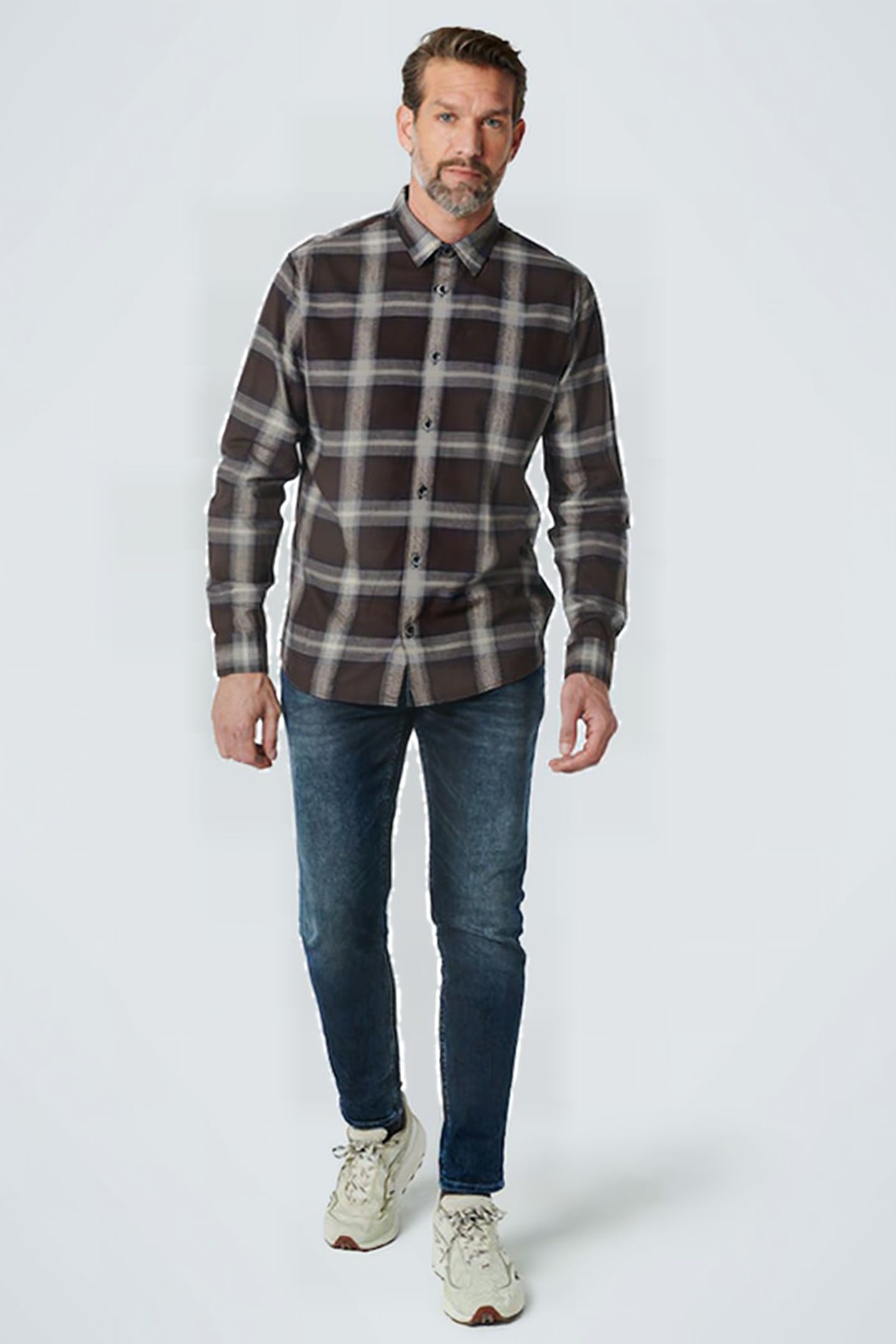 SHIRT CHECK RESPONSIBLE CHOICE COTTON COFFEE 4