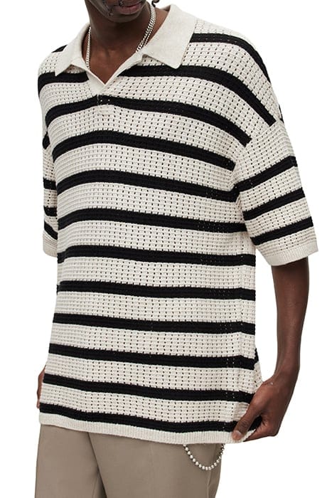 KADE SS POLO ECRU/BLACK 1