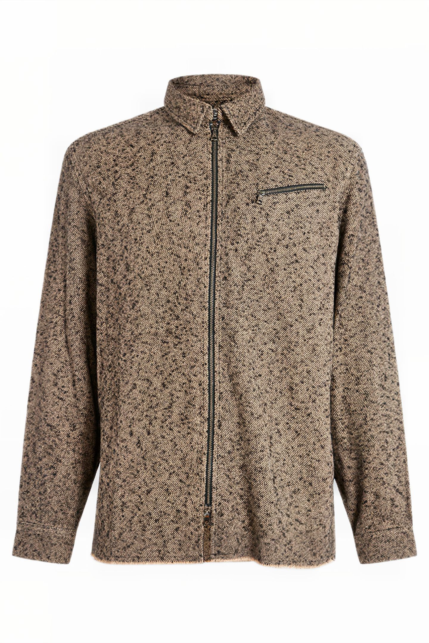 ROBBINS LS SPORT SHIRT, CF ZIPPER CLOSURE, ZIPPER POWDER WHI 4